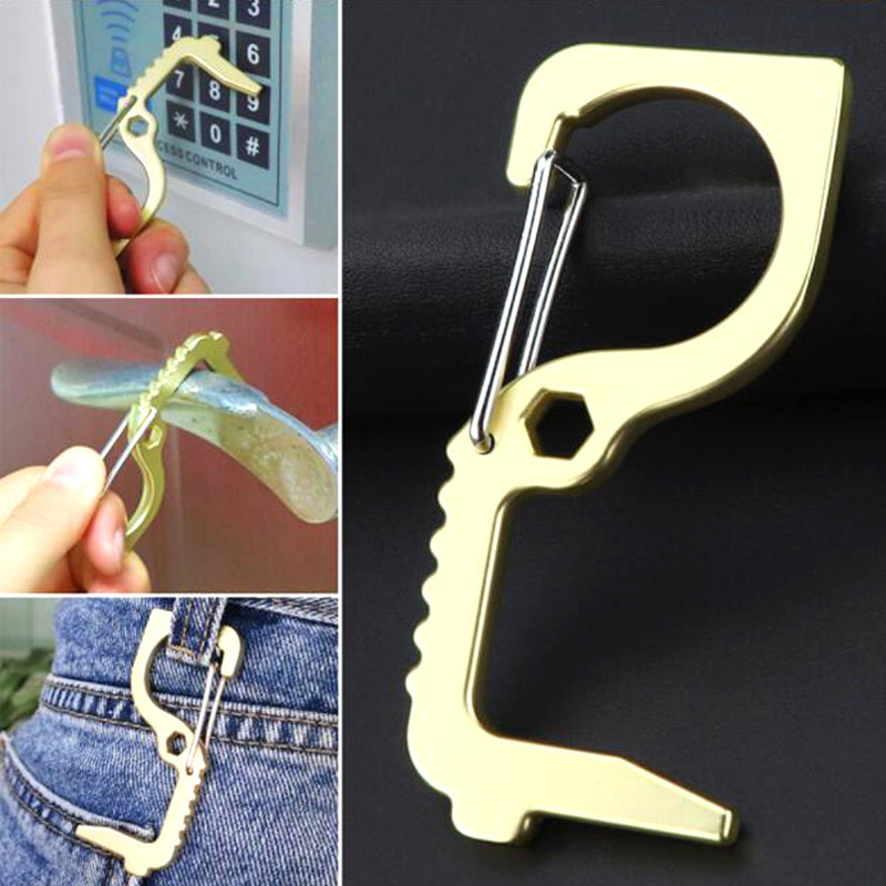 2020 Foreign Trade Anti-Contact Protective Isolation Keychain Zinc Alloy Door Opener Keychain Creative Accessories