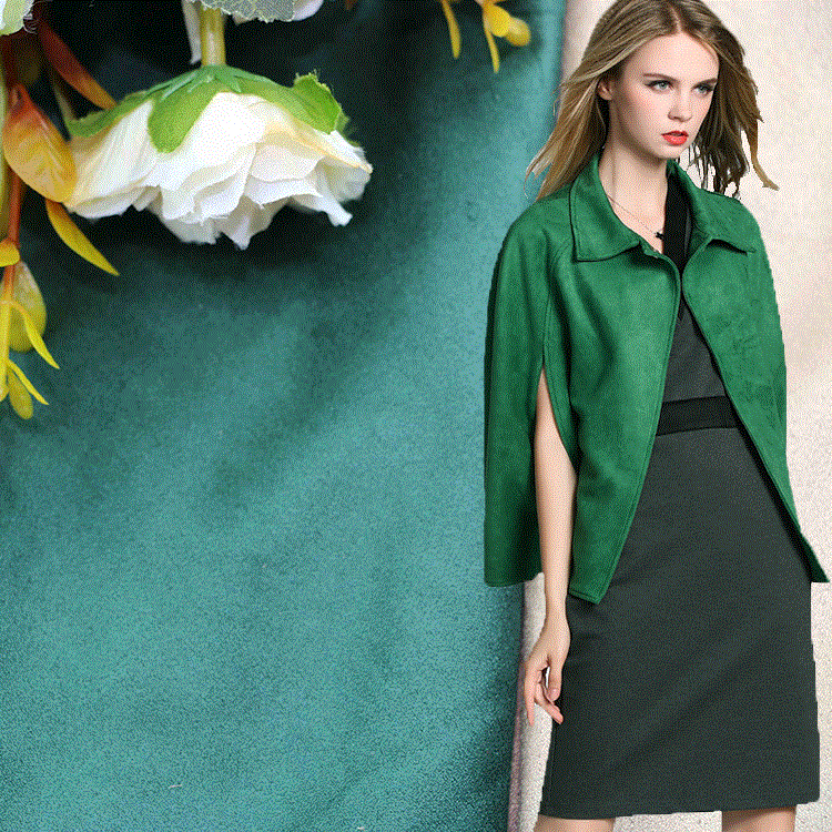 厂家直销 针织染色麂皮绒  时尚女装童装家纺箱包鞋料面料批发