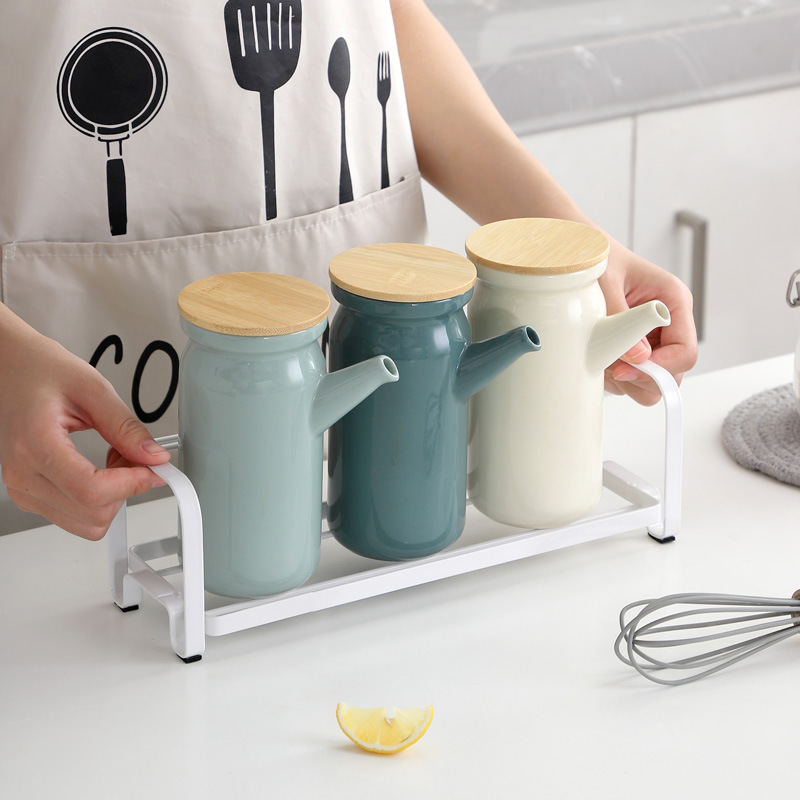Creativo nórdico cocina condimento tarro hogar cerámica condimento caja traje de almacenamiento de cerámica aceite botella condimento tarro traje
