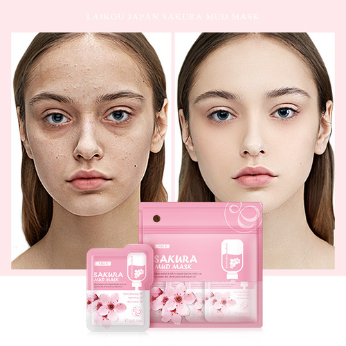Manufacturer Laiko Sakura Mud Mask Trial Pack Moisturizing Hydrating Cleansing Mask Skin Care Products Wholesale