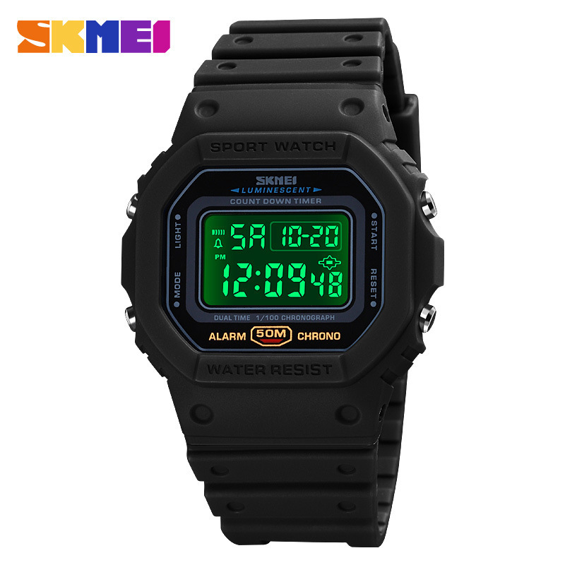 SKMEI moment handsome man digital electronic watch shockproof plastic led pin buckle student outdoor square couple sports watch SKMEI moment handsome man digital electronic watch shockproof plastic led pin buckle student outdoor square couple sports watch