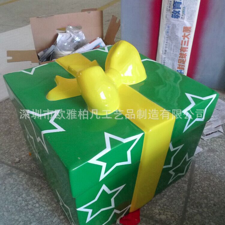 玻璃钢雕塑 圣诞礼物盒礼品 大号礼物组合商场装饰景观雕塑摆件