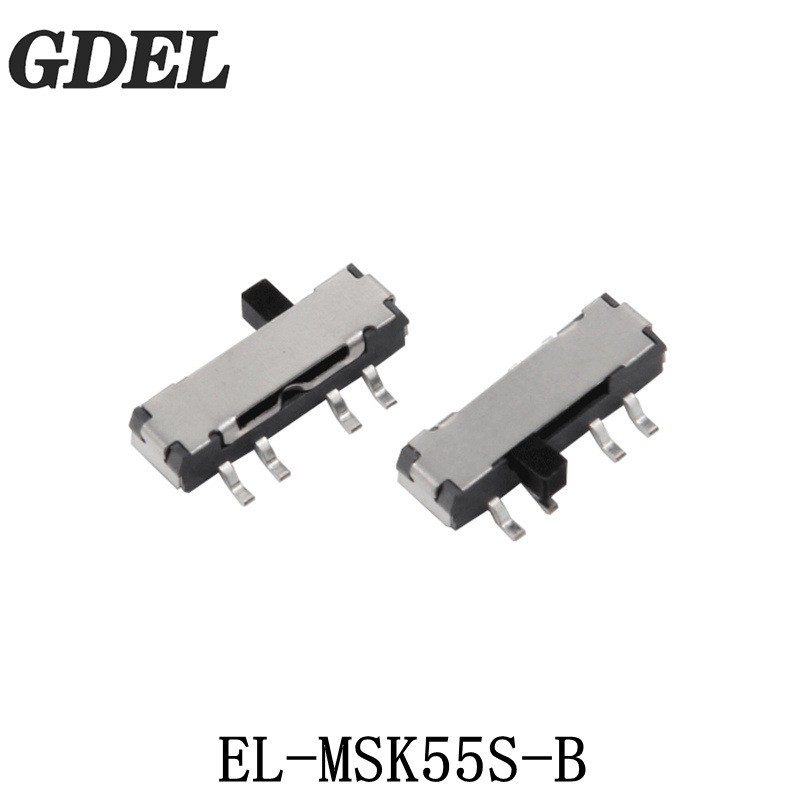 供应3.5*9三档贴片卧式横柄八脚手感好MSK55S侧拨动开关耐高温