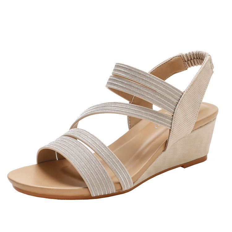 Wedge For Women Summer New Comfortable Soft Sole Roman Sandals With Waterproof Platform And Single Strap_voghion.com