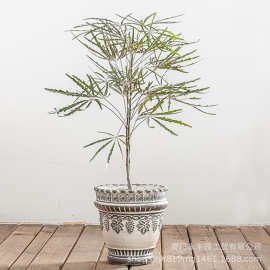 北欧阳台绿植外贸ins花盆 复古葡萄藤花纹 户外创意氧化镁水泥盆