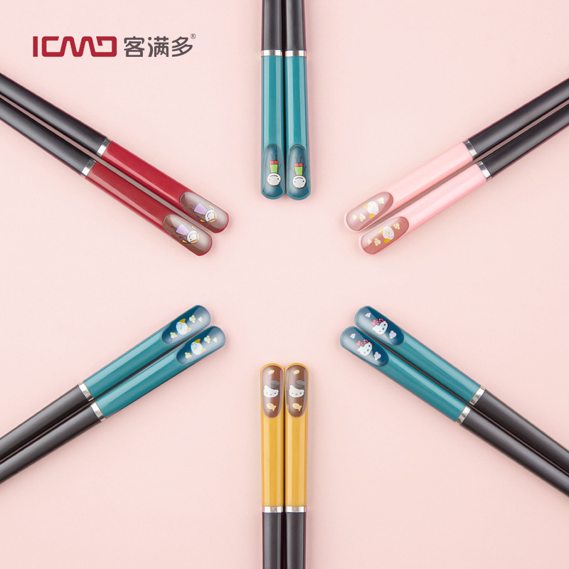 Qimanduo Alloy Chopsticks Cute Children's Nail Chopsticks Cartoon Chopsticks Household Baby Exclusive Chopsticks Factory Direct Sale