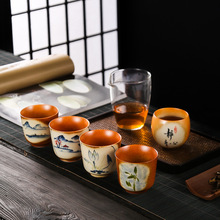 纯手绘主人杯男高端大号单个景德镇陶瓷功夫茶杯茶具套装窑变单杯