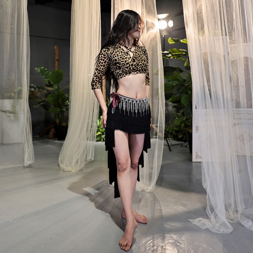 Dancer Belly Dance Latin Fusion Bottoms Practice Costumes Sexy Encrypted Tassel Skirt S265+Q3110