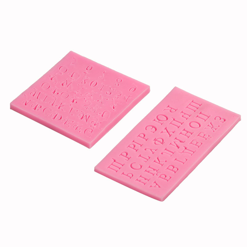 Mayúscula Número del alfabeto árabe hornear pastel de silicona líquida molde arcilla decoración de la torta accesorios herramientas