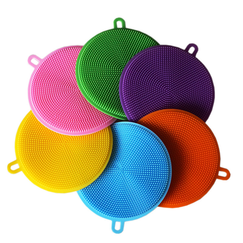 Taste Bud Thickened Cleaning Decontamination Kitchen Dish Cloth Coaster Silicone Multifunctional Silicone Dishwashing Brush Cleaning Brush Dishwashing Cloth