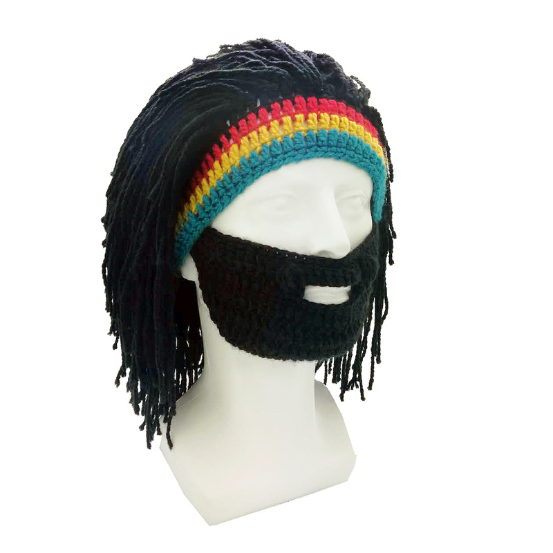 Amazon Halloween TikTok reggae Savage thick wool wig hat funny Rasta hat knitted shape photo