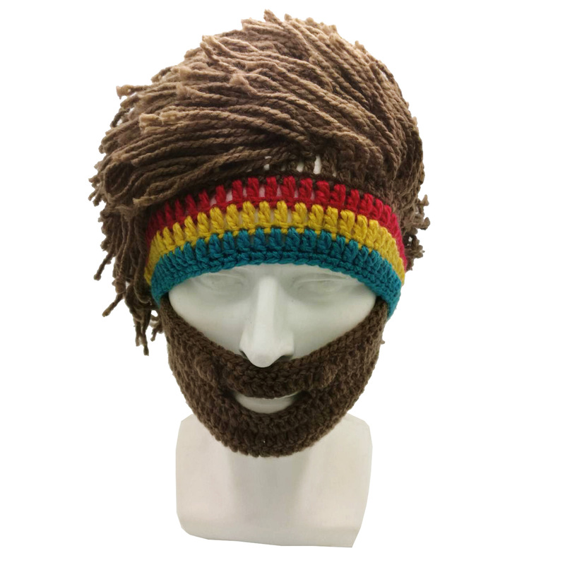 Shake Voice Fast Hand Internet Celebrity Halloween Same Fake Hair Thick Line Beard Hat Rasta Hat Party Hat