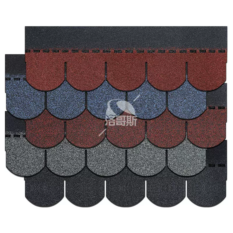 鱼鳞型玻纤胎沥青瓦木屋水泥别墅屋面瓦多彩玻纤瓦彩色防水油毡瓦