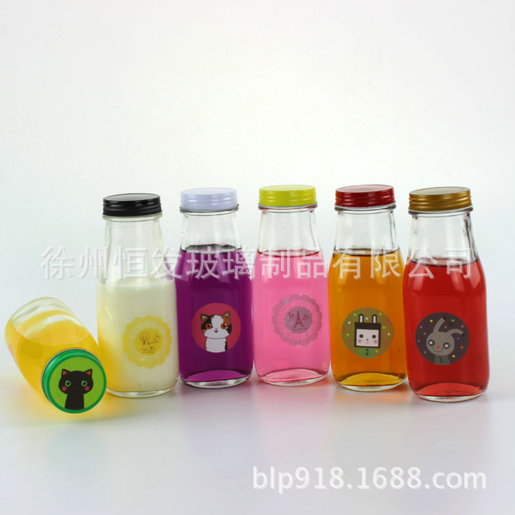 厂家直销280ml咖啡饮料瓶玻璃瓶奶茶瓶 牛奶瓶玻璃可丝印ogo