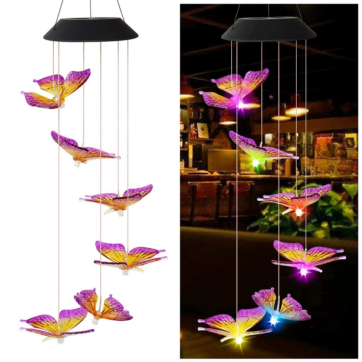 Солнечная бабочка Bell Light -глоб Border Outdoor садовое украшение яркие цвета Discolory 6LED солнечные колокольчики свет