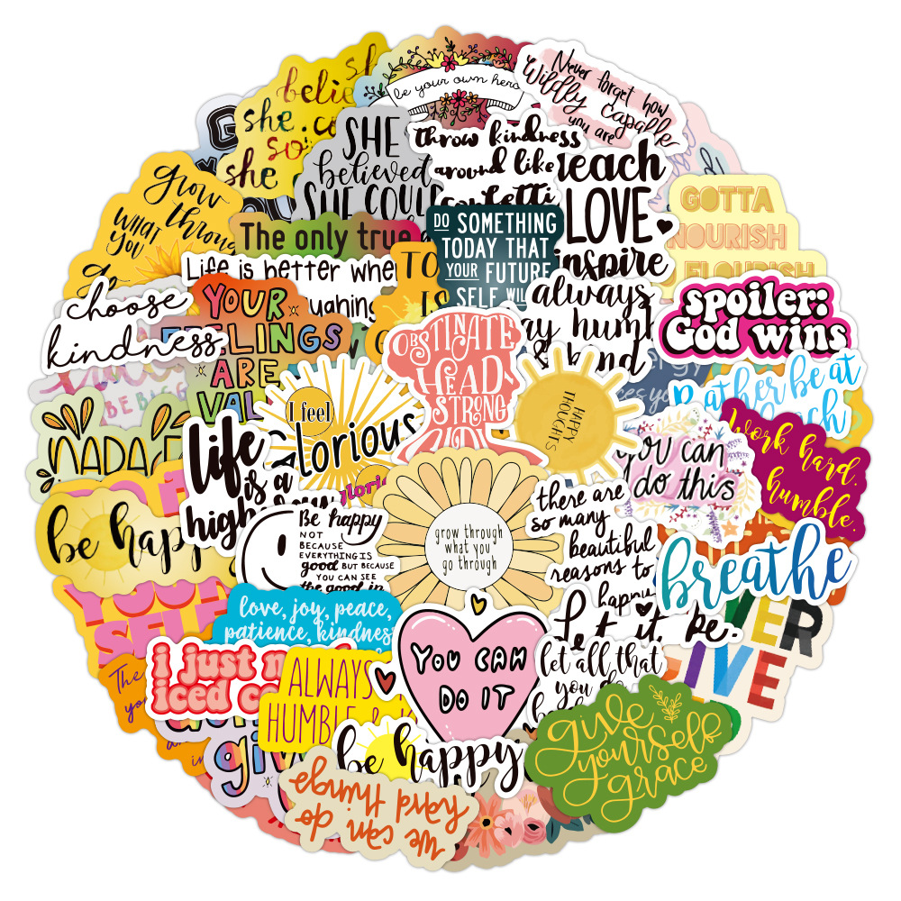 100 nuevo color inspiracional clásico graffiti pegatinas taza de agua equipaje guitarra pegatinas de coche al por mayor