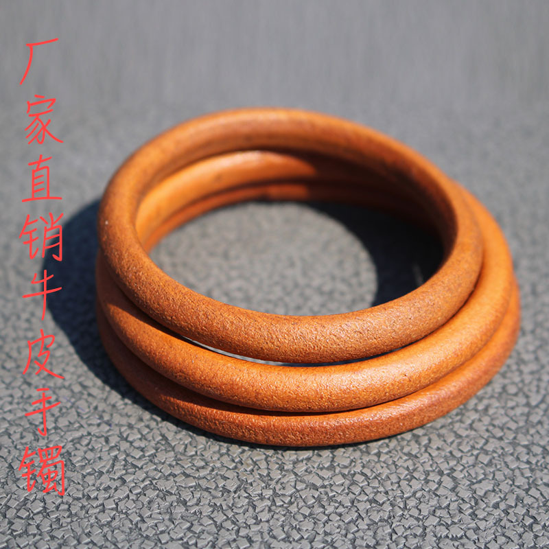 Wholesale DIY Leather Bracelet, Vintage Saddle Leather Bracelet, Lifetime Ring, First Layer Leather Without Stitching, Handmade