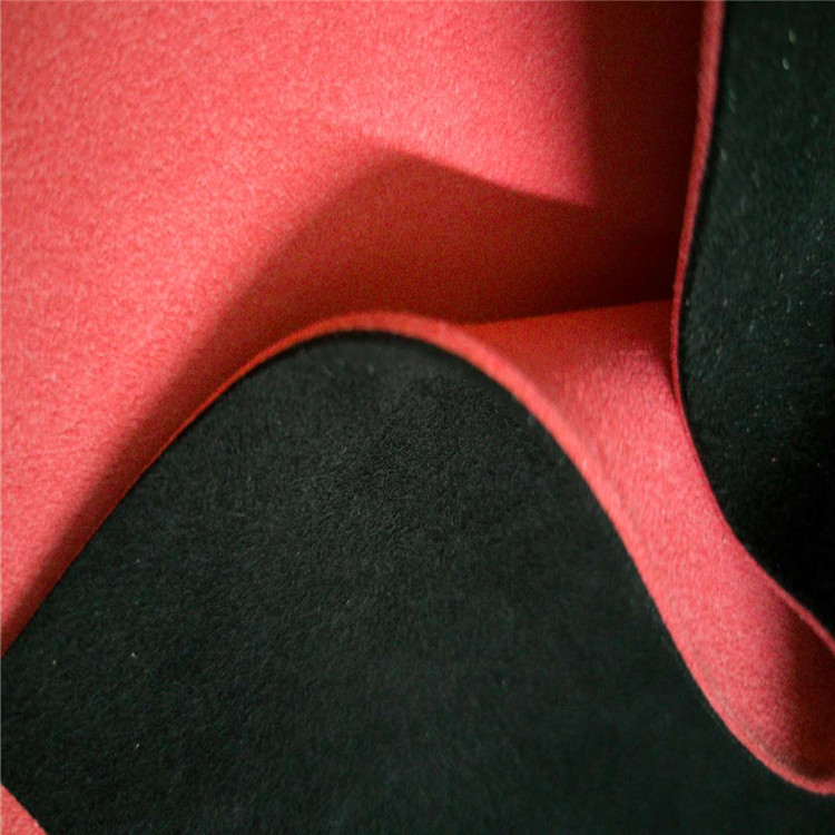 Red and black double color flat leather pocket 2.0-3.0mm ultra-fiber flat leather pocket ultra-resistant ultra-fiber non-slip competitive leather pocket double