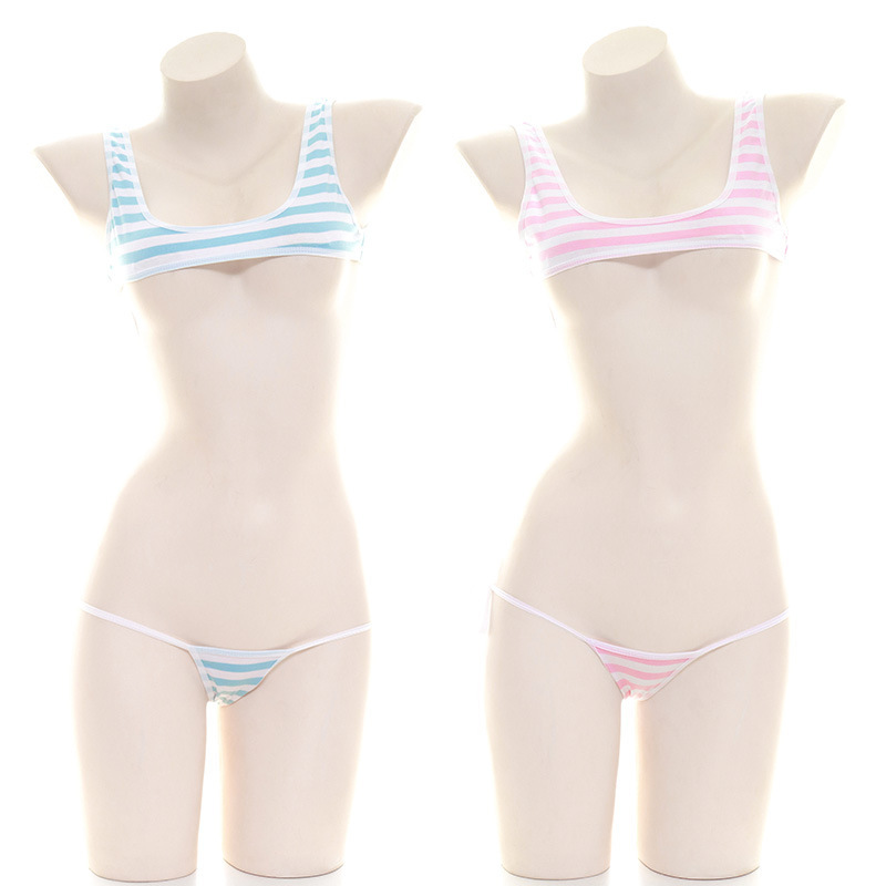 Sexy Striped Camisole Tie-Up Set, Low-Waist Lingerie That Accentuates the Figure, Private Lingerie, Direct Sales from the Manufacturer B0203 Sexy Striped Camisole Tie-Up Set, Low-Waist Lingerie That Accentuates the Figure, Private Lingerie, Direct Sales from the Manufacturer B0203