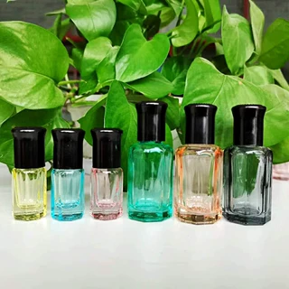 彩色玻璃滚珠瓶 10ml八角滚珠瓶 12ml滚珠玻璃瓶批发风油精玻璃瓶