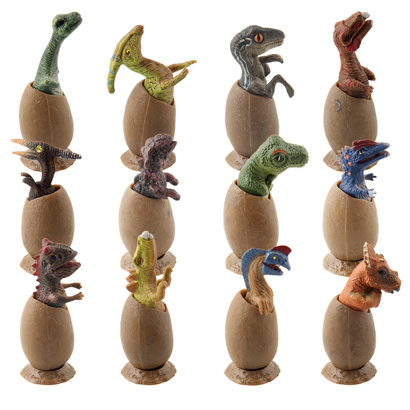 Nueva simulación transfronteriza cáscara rota huevo de dinosaurio modelo animal Tyrannosaurus huevo para incubar modelo escena adornos creativos