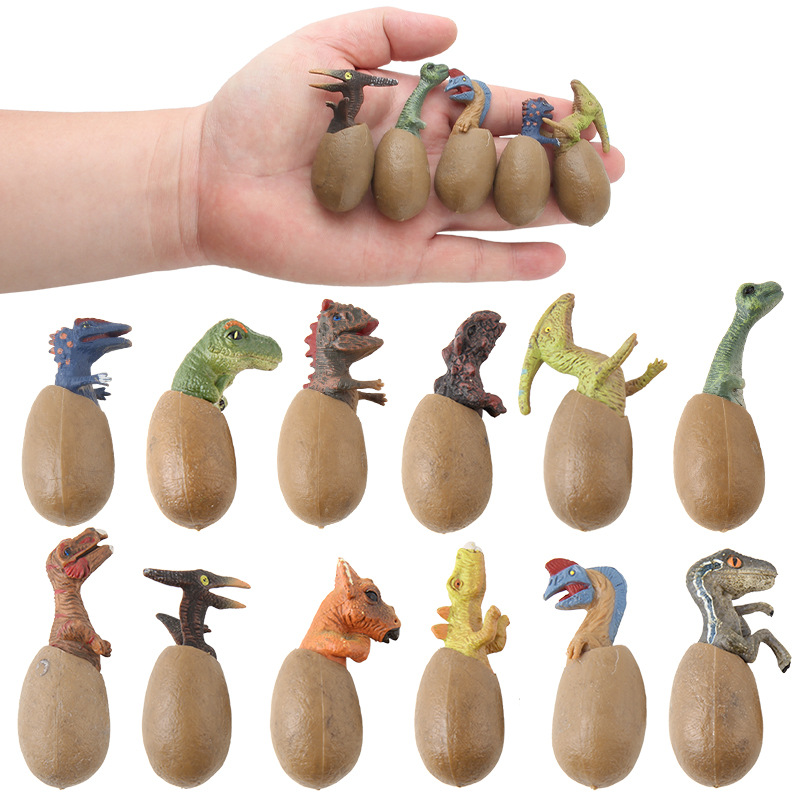 Nueva simulación transfronteriza cáscara rota huevo de dinosaurio modelo animal Tyrannosaurus huevo para incubar modelo escena adornos creativos