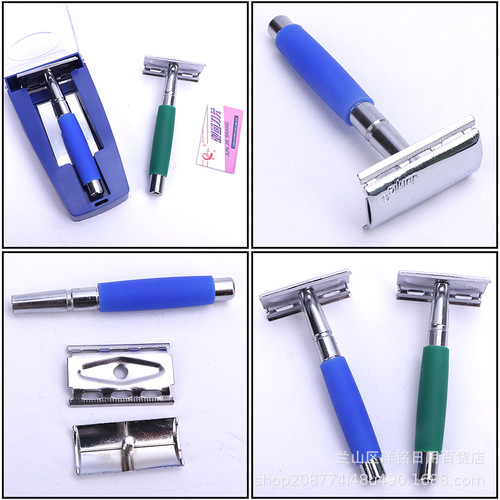Boxed Manual Shaver, Vintage Double-Edged Razor for Face & Hair Removal, Men's Old-Style Shaving Kit with Knife Holder