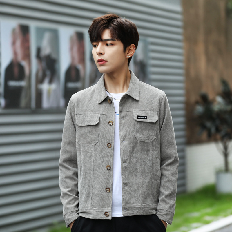 Chaqueta de los hombres otoño nuevo estilo coreano slim fit moda juventud casual todo partido estilo japonés ropa de trabajo retro solapa abrigo