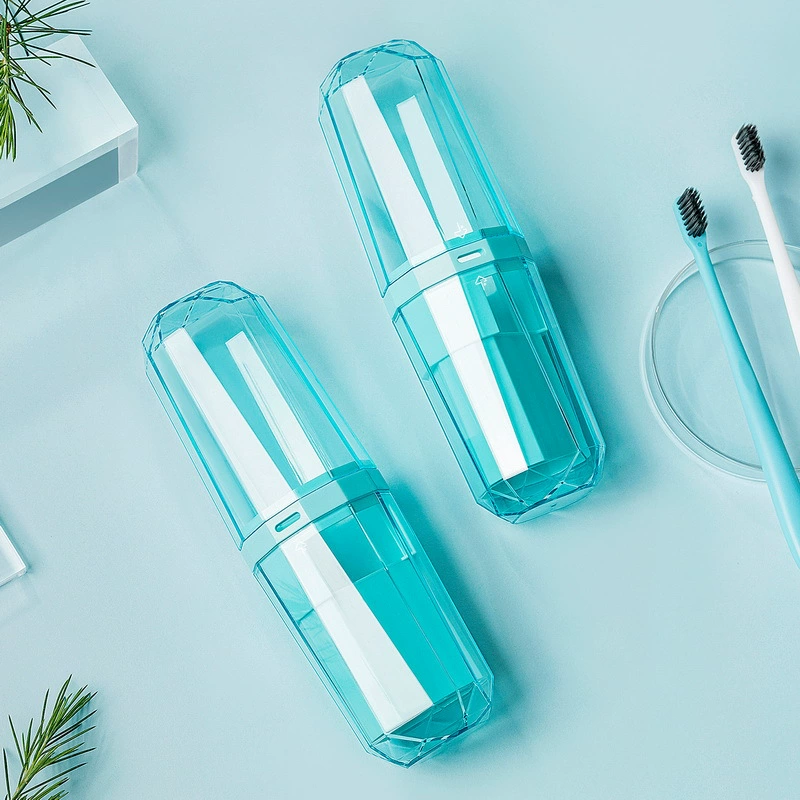 Портативный дорожный костюм для мытья рта прозрачный синий простой герметичный ящик для зубной щетки для мытья рта деловая поездка чашка для полоскания рта набор из девяти предметов