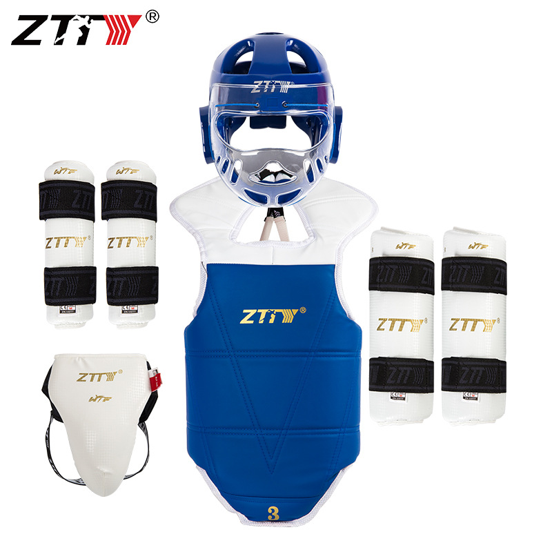 ZTTY se especializa en la producción de taekwondo de seguridad de 5 piezas, protectores de brazos y piernas, protectores de cabeza, protectores de pecho, juegos de protectores