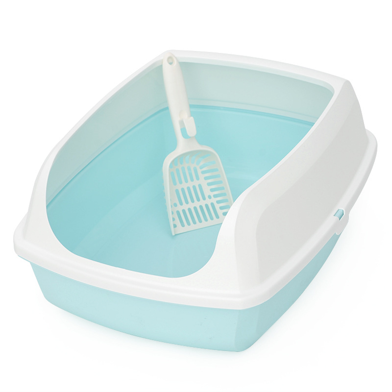 Caja de arena para gatos inodoro de gato grande tamaño pequeño desodorante anti-salpicaduras caja de arena para gatitos caja de arena semicerrada para gatos