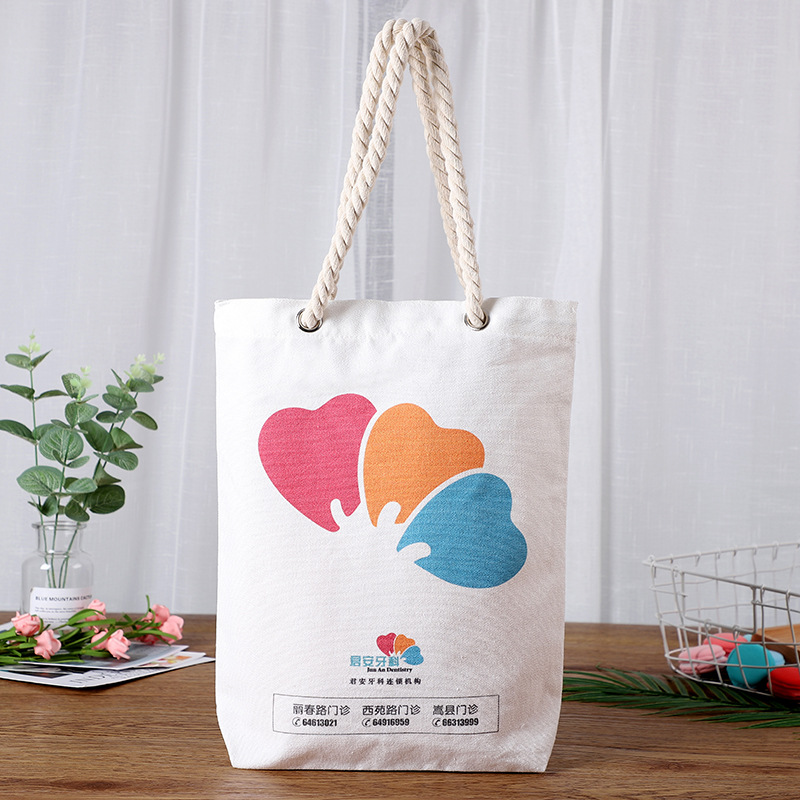 空白帆布袋热转印加厚棉布袋批发 纯棉帆布购物袋麻绳加内袋手提