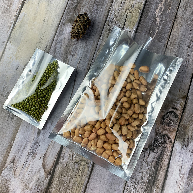 自封袋镀铝阴阳平口袋三边封半透明复合袋