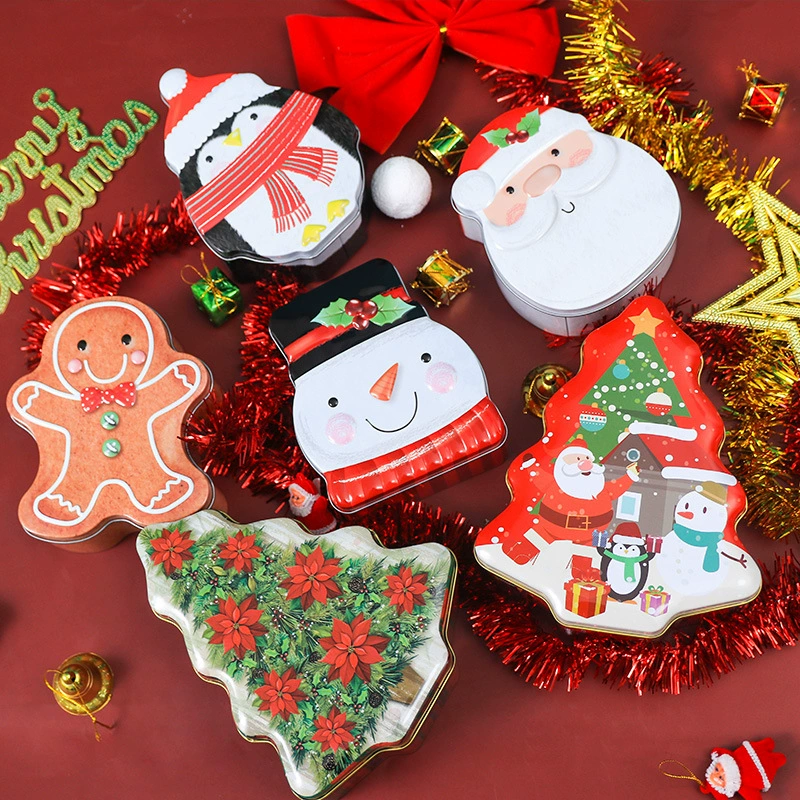 Christmas keepsake cookie jar Gingerbread man candy tin wedding favor baking box Christmas gift
