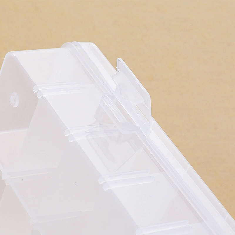 Rectangular transparent PP storage box, 24 compartments for eyelashes & manicure, 19.5×13×3.5 cm