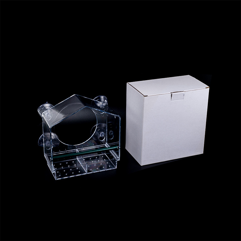 Wholesale transparent organic glass box craft box Pet bird feeding outdoor bird cage bird suspension feeder 5