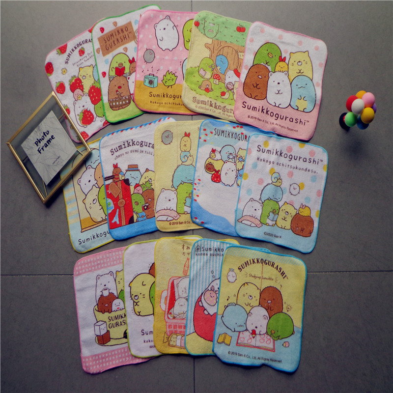 20*20 cartoon small towel cotton corner biological corner animal baby towel kindergarten square towel wholesale