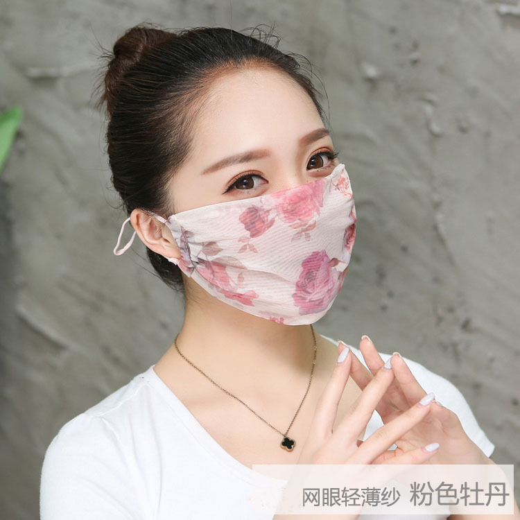 Summer Mesh Women's Summer Thin Sun Protection Mask Ice Silk Breathable Hole Lady Korean Style Veil Enlarged Full Face Protection