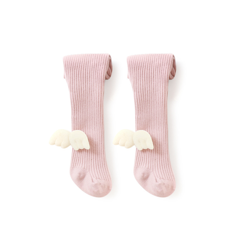 Pantimedias para niños Otoño e Invierno engrosadas polainas de bebé cálido con forro polar alas de estilo coreano calcetines de color sólido para niñas