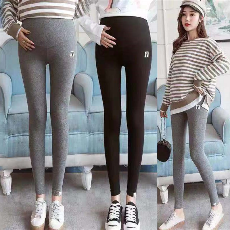 孕妇装春秋孕妇裤子托腹裤小猫托腹打底裤薄款高腰弹力小脚九分裤