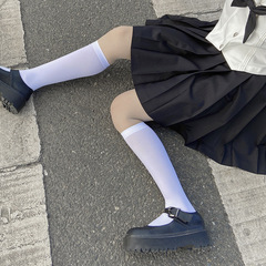 Japanese Lolita sweet girl calf socks, Lolita velvet pantyhose, solid color knee-high socks, mid-calf length