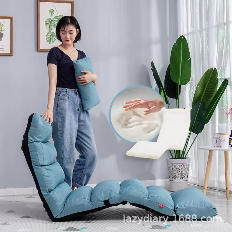 懒人日记单人沙发车载加长可折叠沙发床卧室阳台休闲毛毛虫躺椅