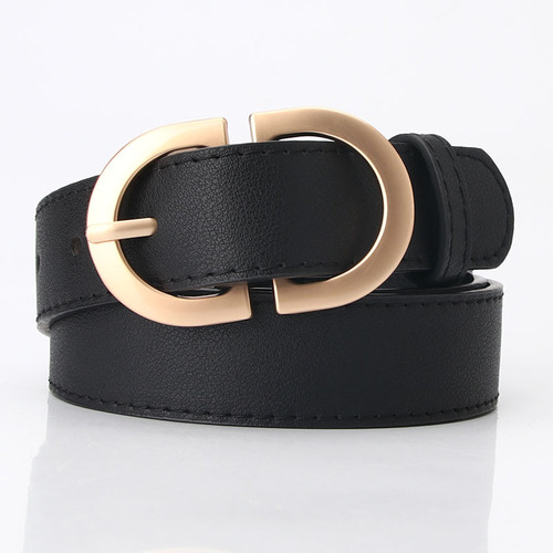 Women's belt female simple all-match jeans belt ins style Korean style casual metal buckle student belt manufacturer approved