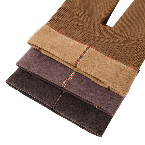 Autumn and winter hot product 1900D cotton vertical striped leggings micro-pressure slimming plus velvet high-waisted pantyhose for women with skin color and feet
