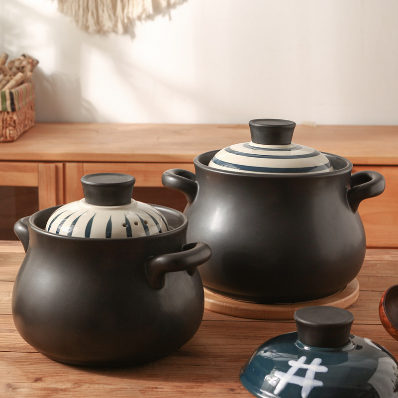 One Piece Drop Shipping Japanese Ceramic Small Soup Pot Casserole High Heat-resistant Soup Stone Pot Korean Soup Health Soup Pot Stew Pot