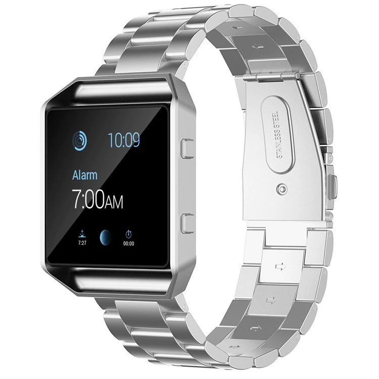 Три ремешка часы подходят для часов FitBit Blaze, часы из нержавеющей стали с тремя покрытиями и коробкой