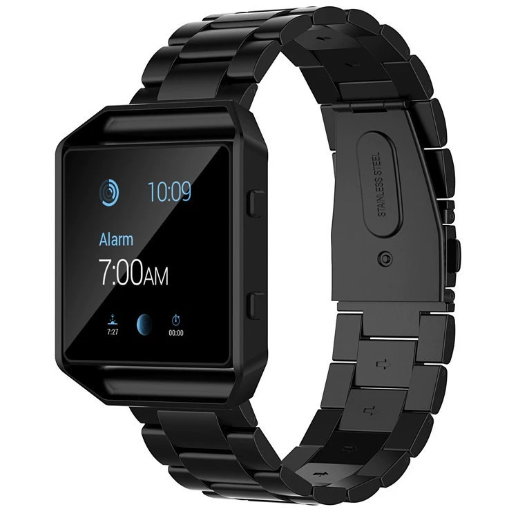 Три ремешка часы подходят для часов FitBit Blaze, часы из нержавеющей стали с тремя покрытиями и коробкой
