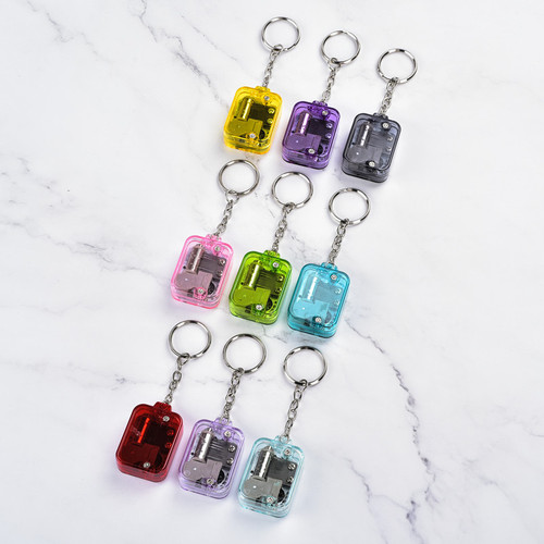 Keychain Pendant Music Box Music Box Creative Gift Wholesale Travel Souvenir DIY Sky City