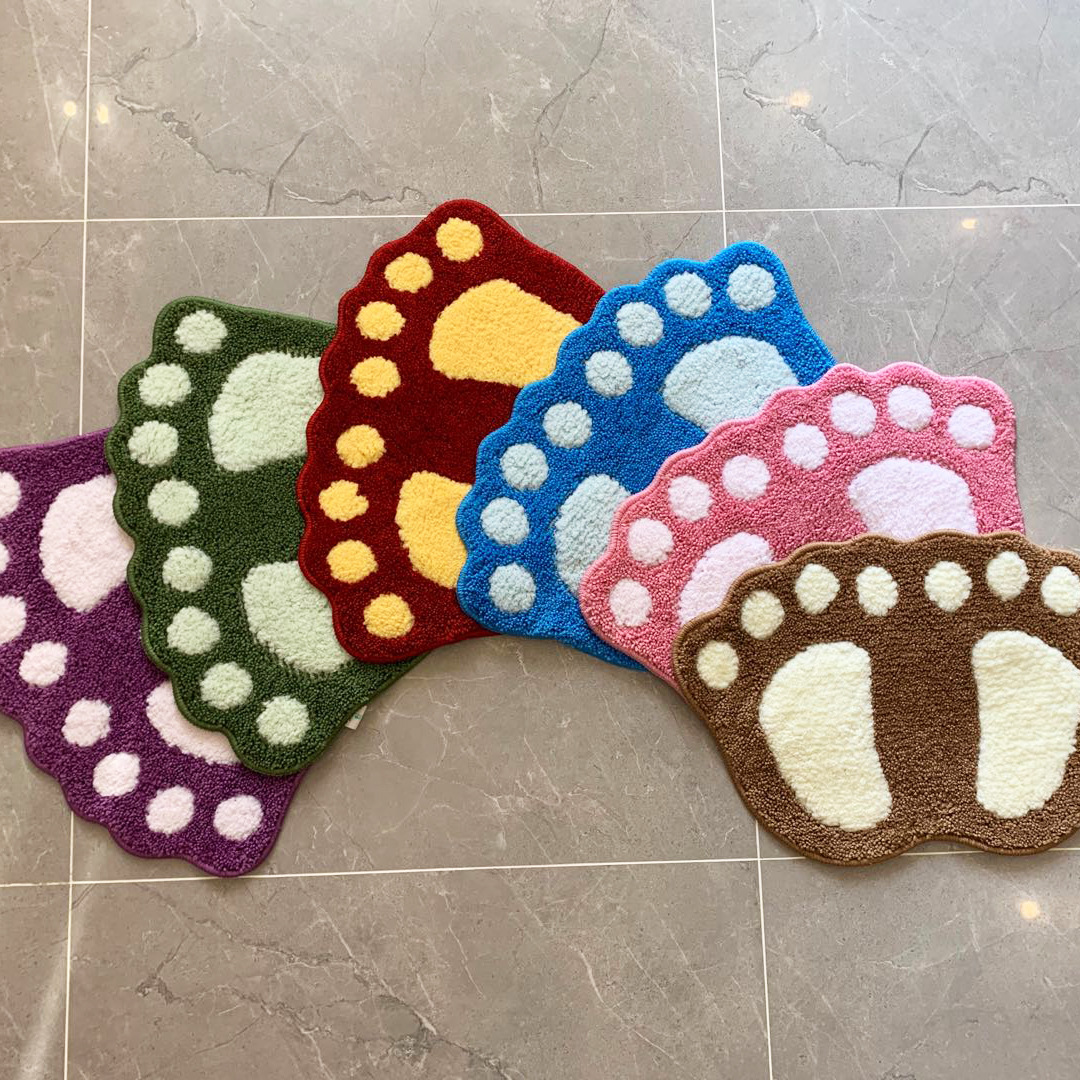 Small Foot Mat Children's Room Door Mat Cute Cartoon Footprint Mat Climbing Mat Children Anti-Slip Mat