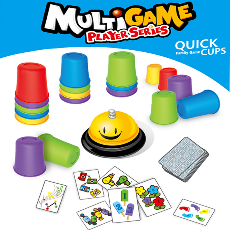 Qizhi para niños educación temprana diversión jengle padre-hijo mini taza de Jenga velocidad competitiva taza plegable juego de mesa juguete